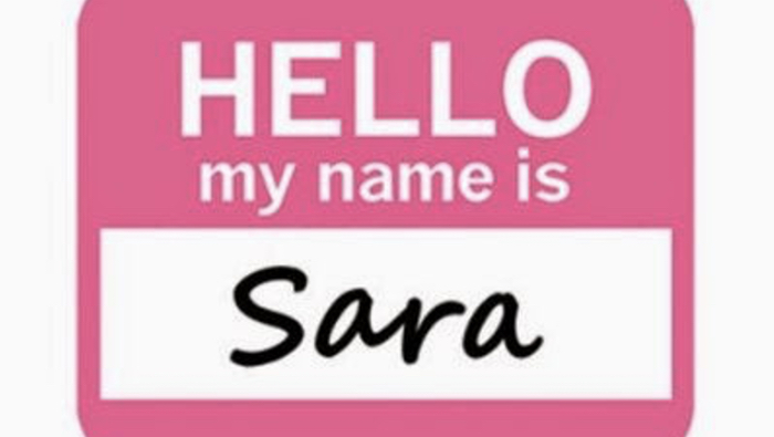 It's Sara Not Sarah
