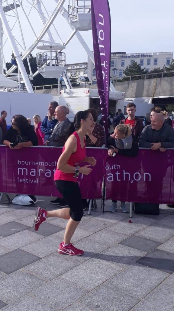 Me looking tired as I'm finishing the Bournemouth marathon