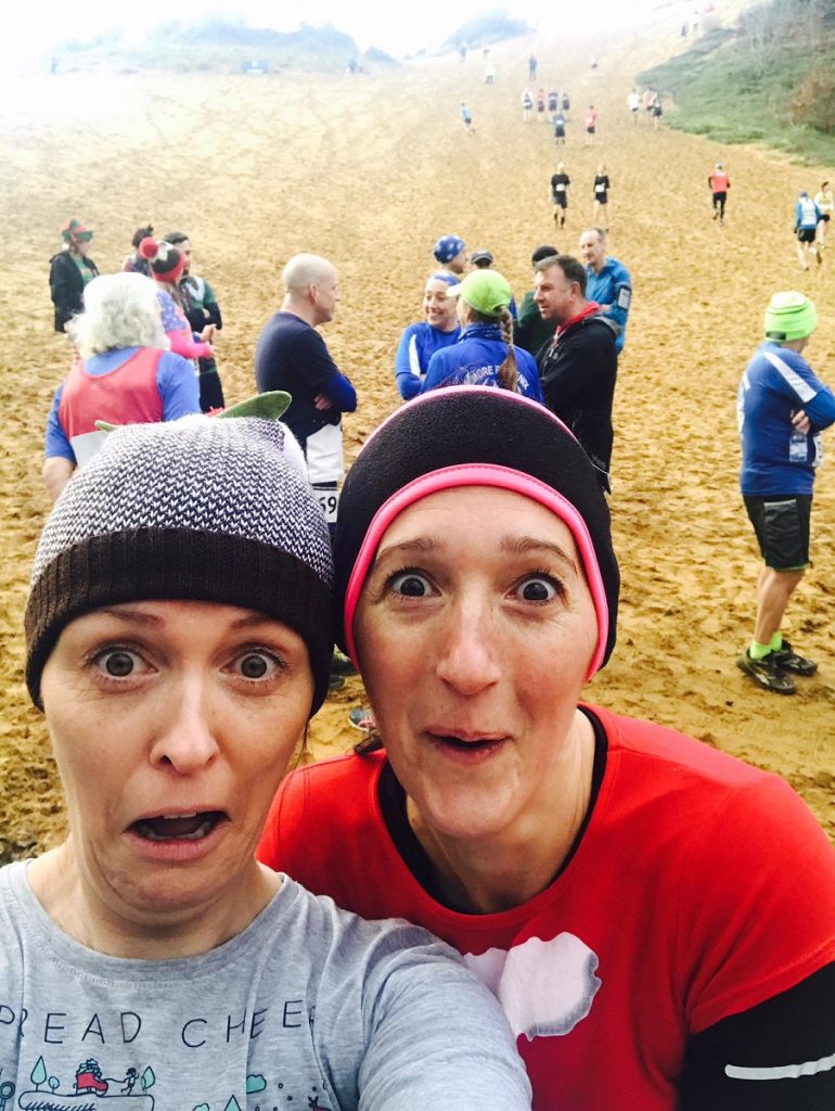 Me and Rhian at the bottom of the sand dune