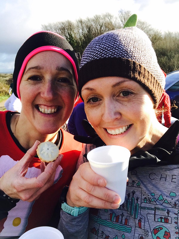 Me and Rhian with goodies at the water stop