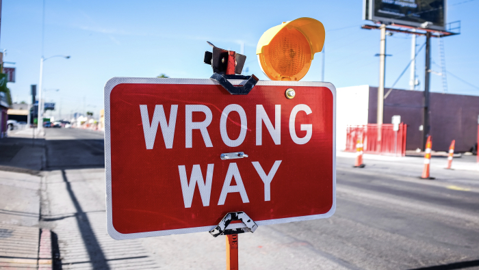 What Not To Do When Training For a Marathon - Road works sign saying wrong way