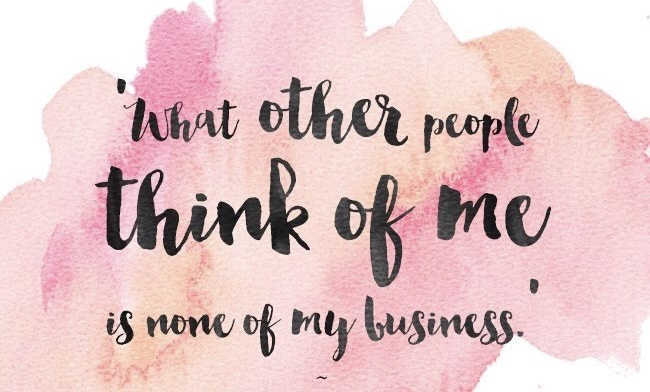 Quote on pink background - what other people think of me is none of my business (wow what a year)