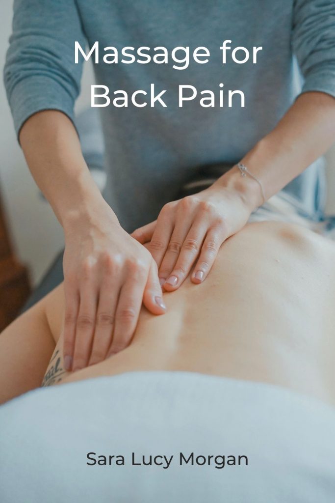 Massage for back pain - hands massaging someone's back.