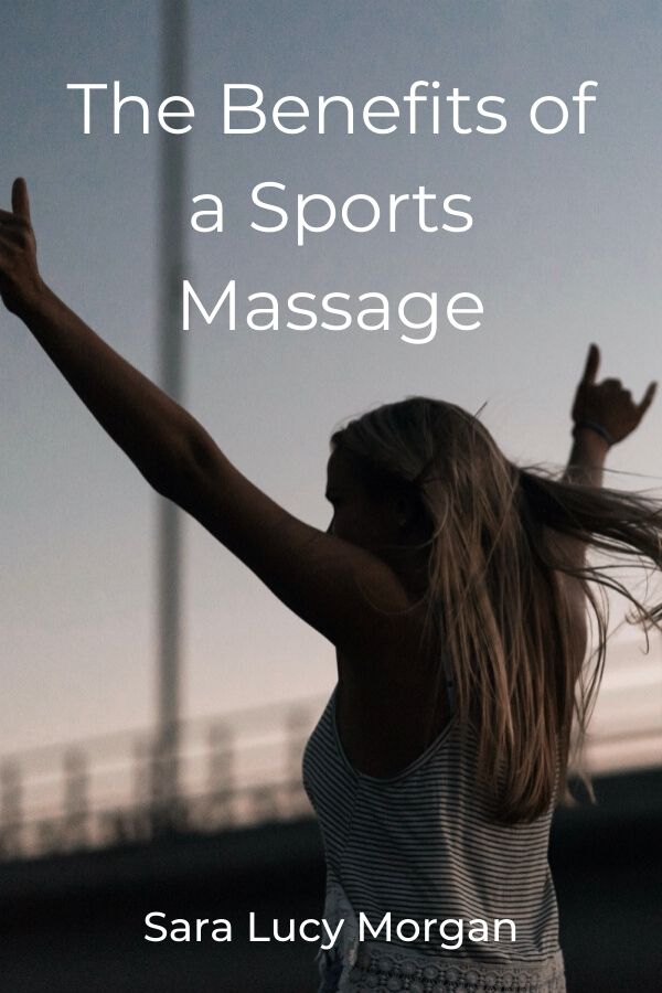 The benefits of a sports massage - girl moving forward with her hand in the air.